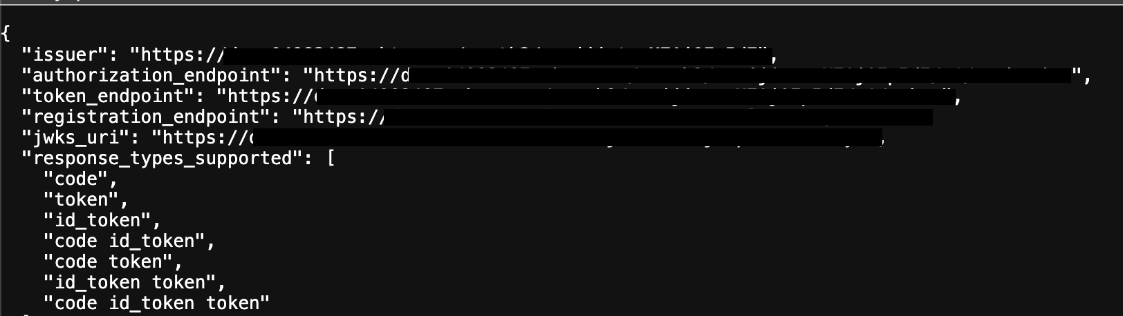 Sample output of the metadata URI